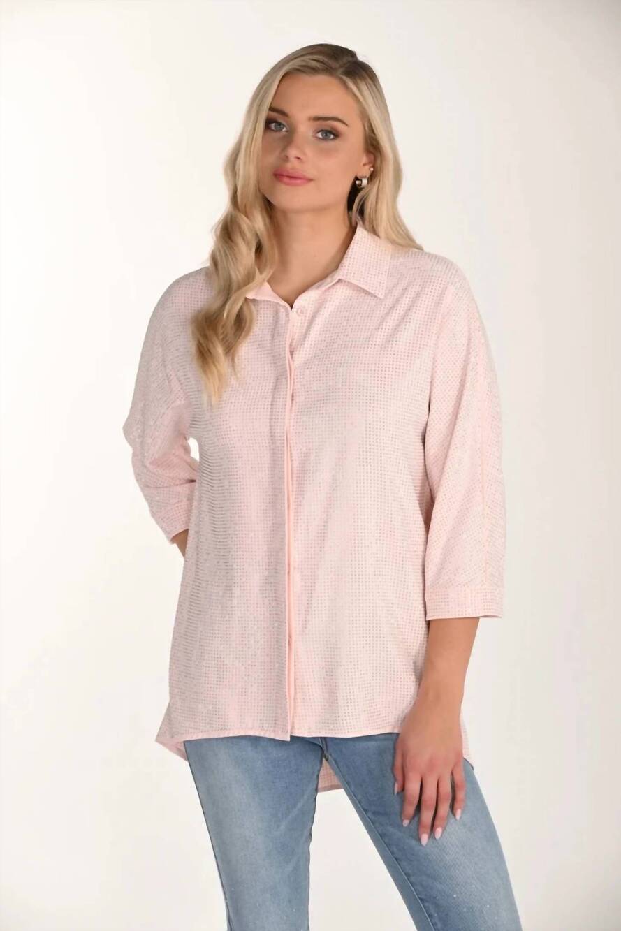 NEW FRANK LYMAN studded button up shirt in blush